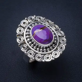 

Natural Turquoise Handmade Unique 925 Sterling Silver Ring 7.75 B1333