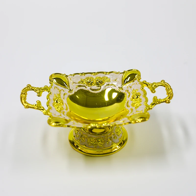 quality luxury fashion alloy small fruit plate royal decoration dried fruit plate home decoration dish