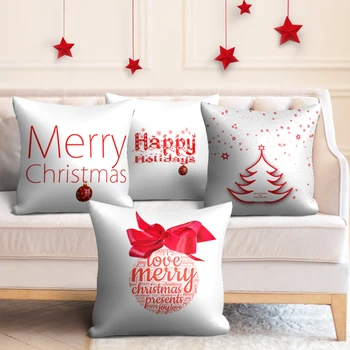 

Nanacoba White Throw Pillows Case Merry Christmas Party Home Decoration Pillowcase for Bedroom Living Room Sofa Cushion Cover