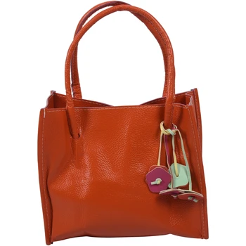 

Fashion Girls Handbags Trendy Leather Shoulder Bag Candy Color Flowers Totes Orange
