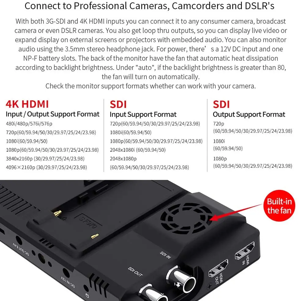 FEELWORLD LUT6S LUT6 Inch Camera Field Monitor 2600nits HDR/3D LUT Touch Screen 3G-SDI 4K HDMI DSLR Wave