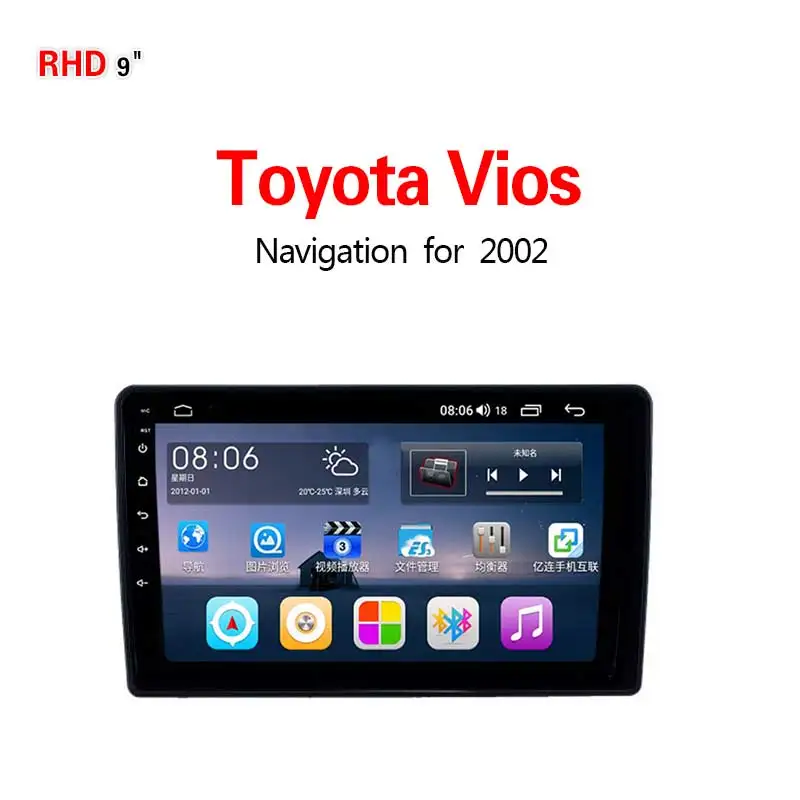 Lionet gps-навигация для автомобиля Toyota Vios 2002 9 дюймов RT1069X - Размер экрана, дюймов: 4G8core4G32G