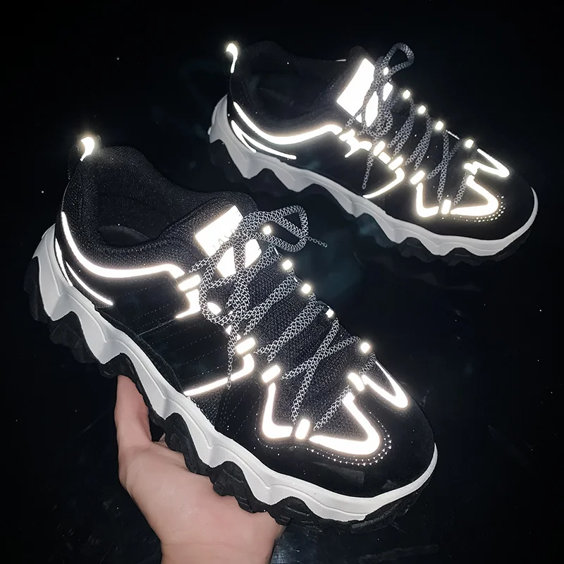Reflective Shoe Men Laces Sports Night Walking Running Laces Glowing Sneakers Soft Jogging Tennis Mens Shoes Summer