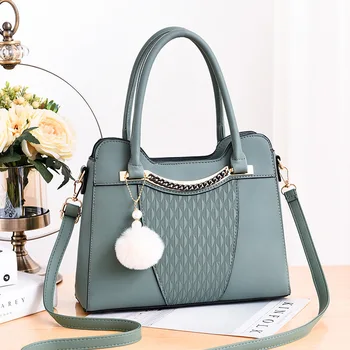 

Middle-aged female handbag handbag 2020 new embroidery thread ladies shoulder bag mother PU leather diagonal large bag handbag