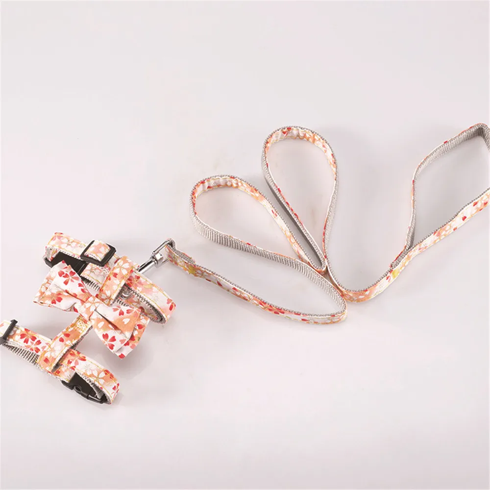 Pet Cat Adjustable Harness Vest Walking Lead Leash For Puppy Cats Collar Polyester Mesh Harness For Small Medium Shorthair Pets