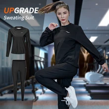 Комплект одежды для спортзала, женские толстовки, пуловер, спортивная одежда для бега, фитнеса, тренировок, майка для похудения, потливость, сауна, спортивный костюм