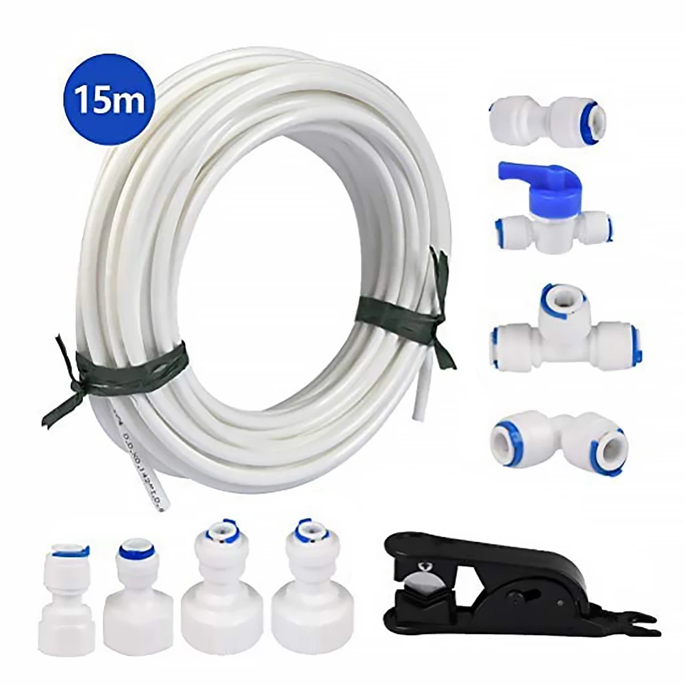 Accesorios de tubería de conexión rápida, manguera de agua para el hogar de 1/4 , tipo L, tipo T Y, curva recta, RO, Osmosis inversa, 50 o 100
