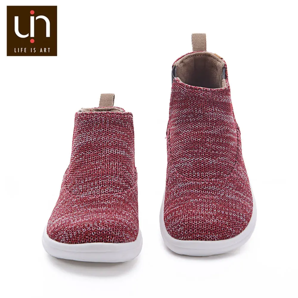Серия UIN Tengwu; теплые детские ботинки; сезон осень-зима; детская мягкая обувь без шнуровки; очень легкая обувь для мальчиков и девочек - Цвет: Красный
