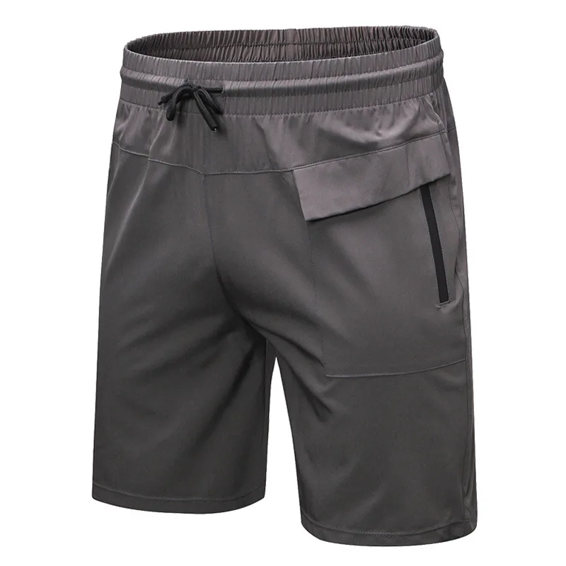 Plus Size Men Gym Shorts Summer Running Shorts Zip Pocket Training