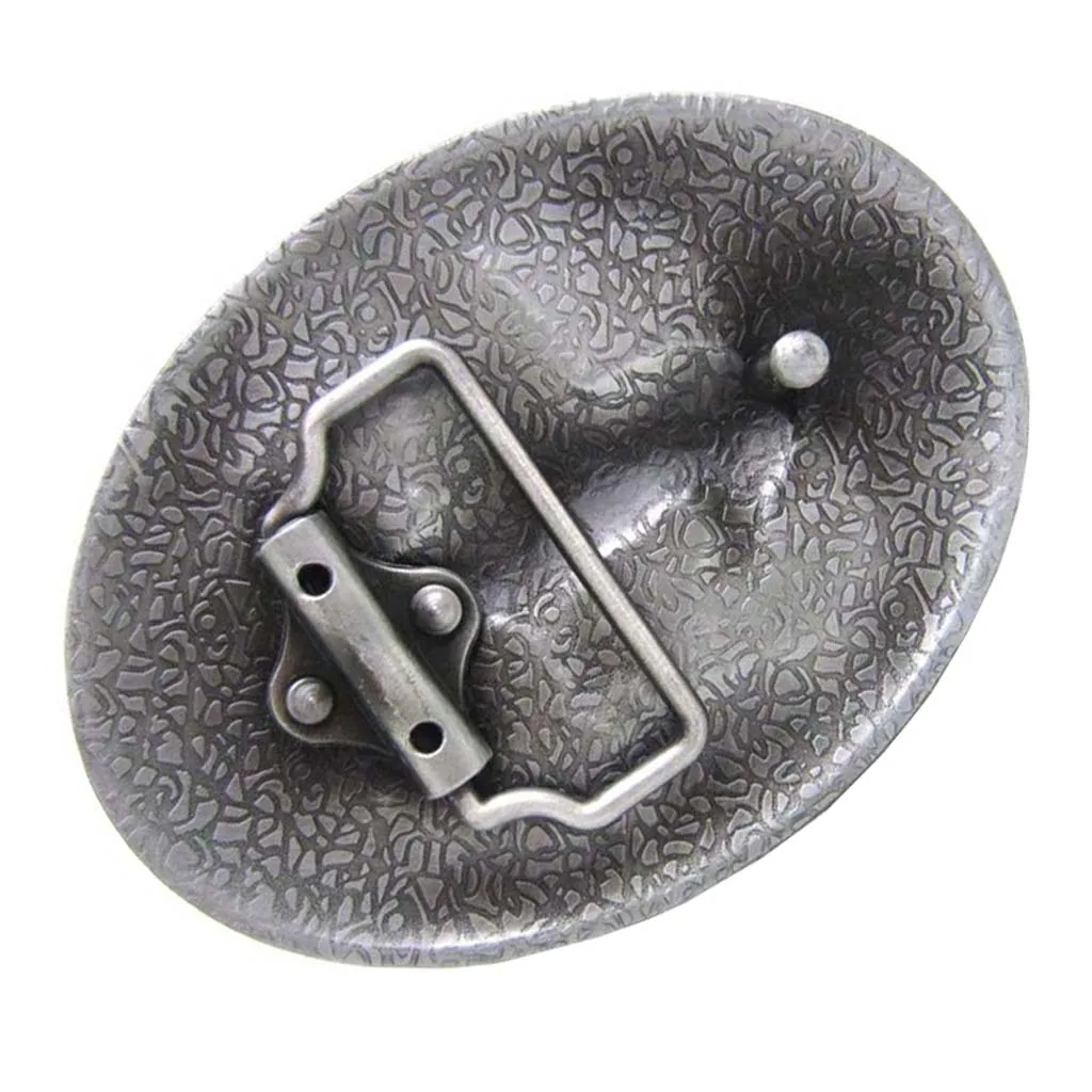 Vintage Indian Belt Buckle Western Knight Horns Antique Oval Metal For Men Boys 