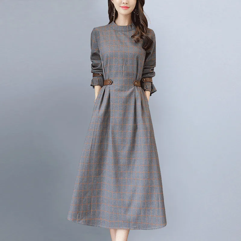 Весенне летнее платье женская одежда 2020 корейское винтажное Элегантное Длинное