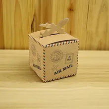 Papel kraft clásico avión caja de dulces de papel creativo caja de dulces 50 Uds adornos navideños para el hogar Navidad Новый Год 2019