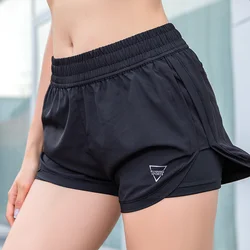 Short de sport 2 en 1 pour femmes, taille haute, extensible, pour entraînement, Fitness, volley ball, course à pied, Double couche 