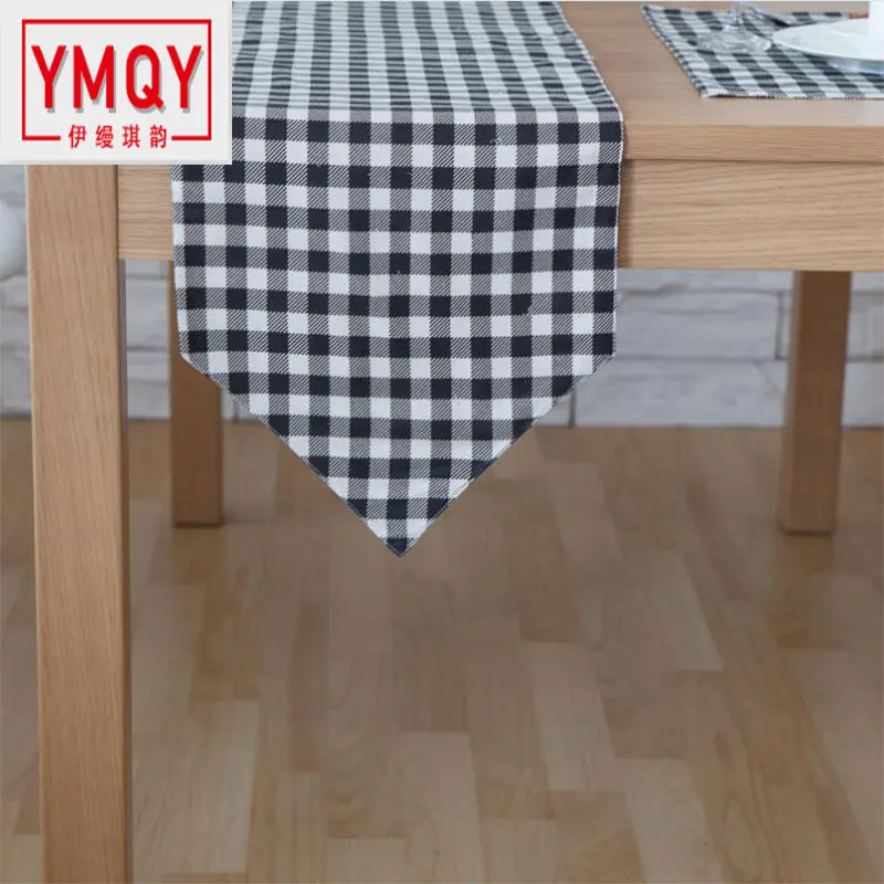 Мантел модерано Чино минималистичный эстильо решетка Ретро clasico té Mesa tela blanco y negro