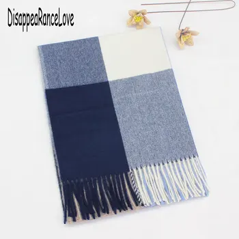 

2019 Fashion Men Women Winter Scarf Check Tassel Scarf Ladies Shawl Unisex Knitted Winter Warm Scarf Long