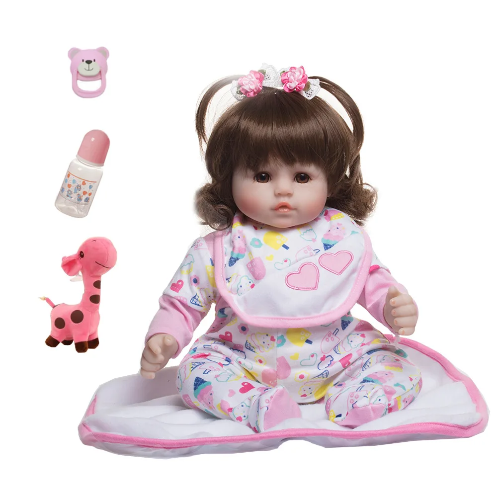 Pickwoo 18 дюймов 48 см bebes кукла-реборн для маленьких девочек Мягкие силиконовые куклы Boneca reborn Brinquedos Bonecas подарки на день детей игрушки