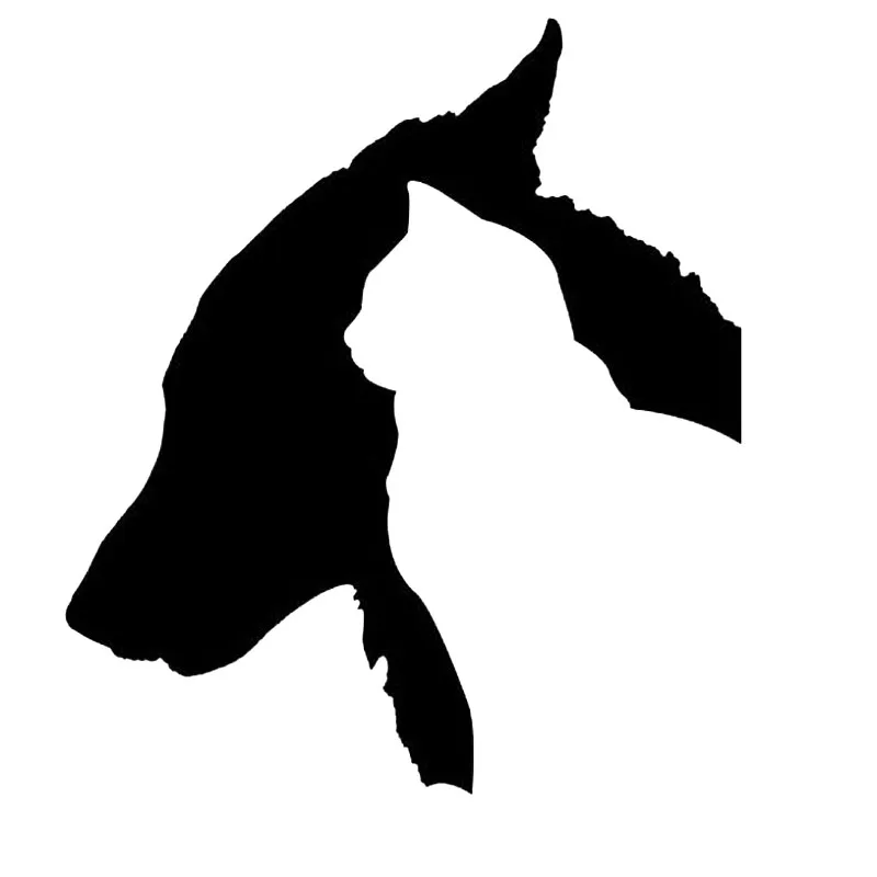 

Car Sticker Cat/Dog Silhouette Car Sticker Waterproof PVC Decal Car Shape Bumper Black/silver 15* 17.3cm