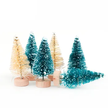 

15 pcs/set 2 Colors Small Pine Tree Plastic Artificial Christmas Trees Desktop Home Decor Christmas Decoration Blue/White