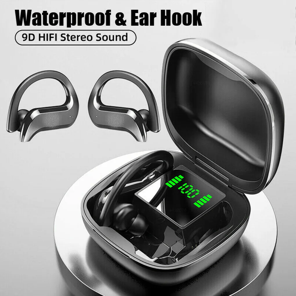 

Bluetooth 5.0 Earphone True Wireless Waterproof Headset In-ear Type Business Headset with Charging Case, Black/White