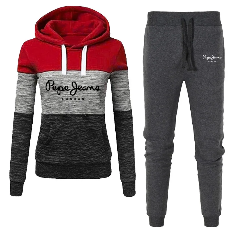 Women's Tracksuit 2 Piece Set Pullover Hoodie+Pants Sports Suit Female Autumn Winter Sweatshirt Sets Sportswear Suits For Woman plus size pants suits evening wear