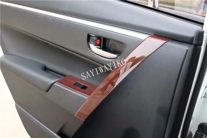 Для Toyota Corolla ABS Авто Стайлинг краска по дереву Авто внутренние аксессуары дверные ручки отделка 4 шт