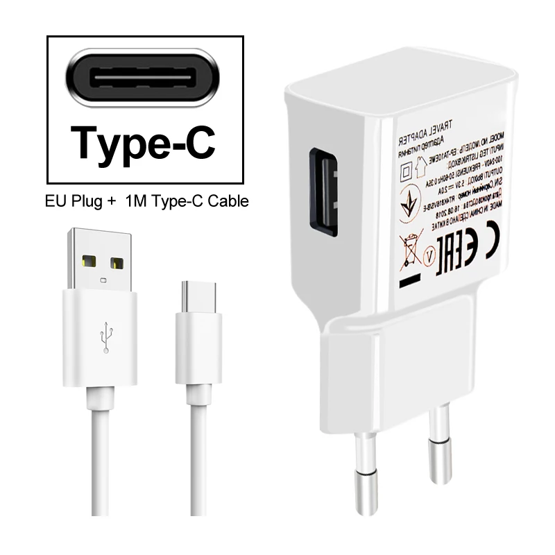 USB Зарядное устройство адаптер для samsung Galaxy S7562 S7560 S7582 S7260 ON5 O5 G550 G530 GRAND prime G5308W X Cover4 4S G390 - Тип штекера: Type-C Charger White