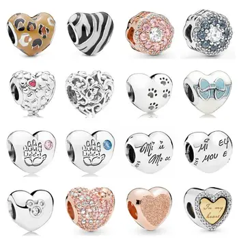 

PDB ZZ 39 RLLEN High Quality Original 925 Silver 1:1 Fashion Heart Bead Jewelry Suitable for DIY Bracelet Jewelry