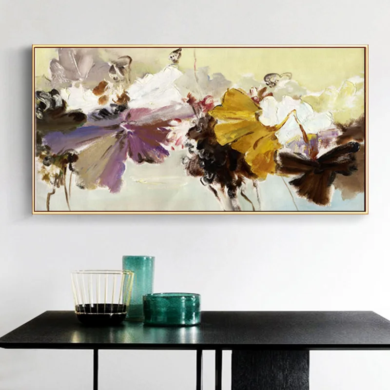 

Modern Abstract Canvas Painting Wall Art Poster Flowers Prints on Canvas for Living Cuadros Room Home Decoration Home Decor