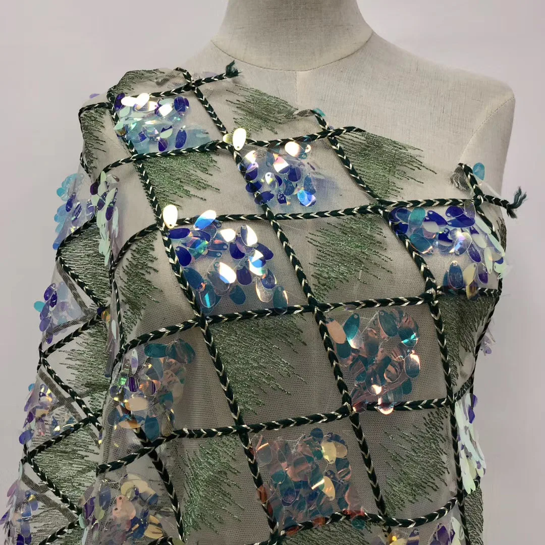 

Sequin-style African mesh lace fabric 2022 high-quality sequin embroidery mesh lace fabric wedding J4056