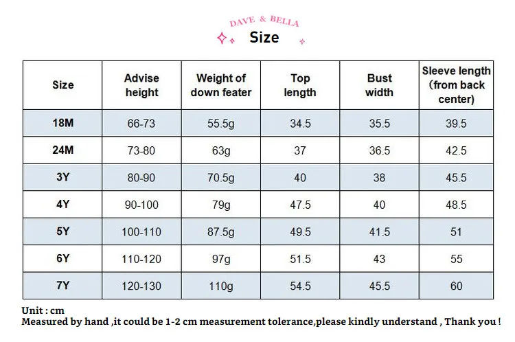 DB12003 нижнее белье в стиле бренда dave bella, зимнее пуховое пальто детский пуховик с капюшоном и рисунками из мультфильмов для девочек, раздел-верхняя одежда для детей куртка-пуховик на 90% белом утином пуху пуховая стеганая Детская куртка