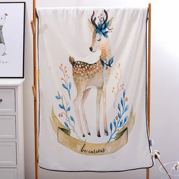 

Nordic Style animals painted baby blanket soft kids bed spread children blanket fleece Newborn baby swaddle receiving blankets