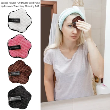 

Sponge Powder Puff Double-sided Make Up Remover Towel Lazy Cleansing Puff Powder Puff Cosmetic Cotton Pads Makeup Tool*