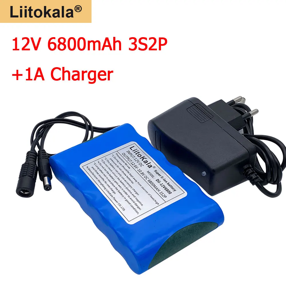 Liitokala 18650 12V 6800mAh литий ионный перезаряжаемый литиевый аккумулятор зарядный блок