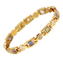 Браслет из нержавеющей стали с камнями из Кубического циркония браслеты для магнитотерапии для женщин регулируемые с соединением инструмент для удаления