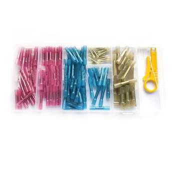 

135PCS Heat Shrink Insulated Butt Wire Crimp Electrica Butt Connectors Waterproof Solder Seal Sleeve Splice Terminals Connectors