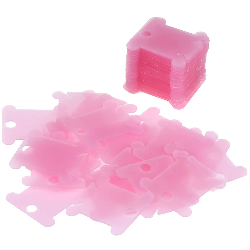 NEW 50Pcs Embroidery Floss Craft Thread Bobbin Cross Stitch Storage Holder Plastic Sewing Tools