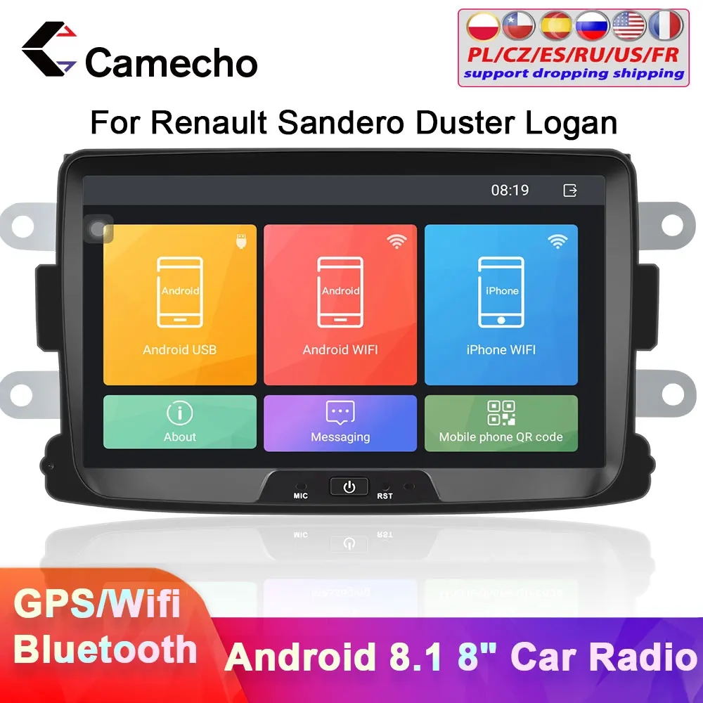 Camecho 2 din Android 8 1 автомобильный мультимедийный плеер ''HD сенсорный Радио GPS