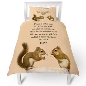 

Cute Squirrel Duvet Cover Pillow Case Quilt Cover Set Bedclothes Single Bedding Sets For Bed