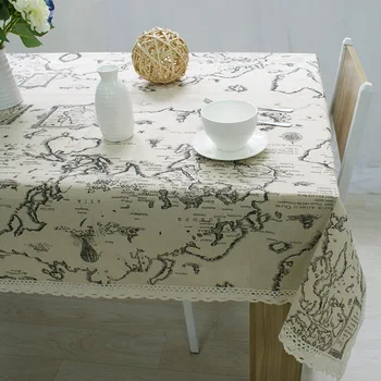 

Withme Tablecloth World Map Tablecloths Map of the World Table Lace Tablecloth Cotton Linen Maps Table Cloth for Coffee Tables