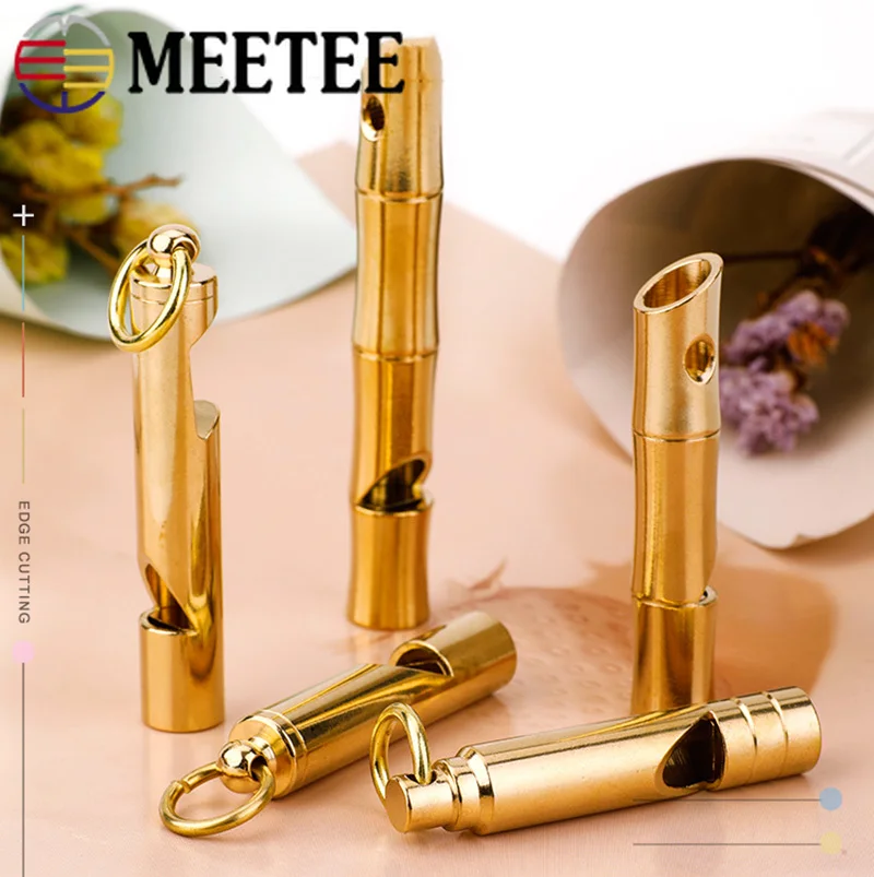 Meetee 2/5 шт. ретро Пряжка свисток из чистой латуни для рефери DIY принадлежности