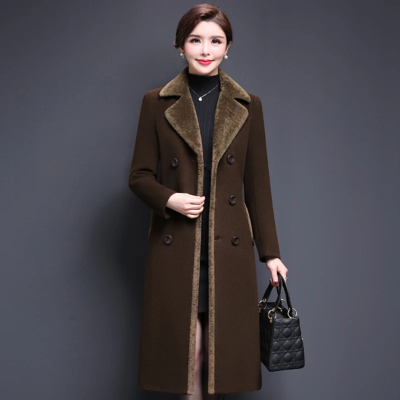 

Woolen Long Female Jacket Plus Size Autumn Winter Coat Women Woolens Overcoat Abrigos Mujer Invierno 2020 KJ328