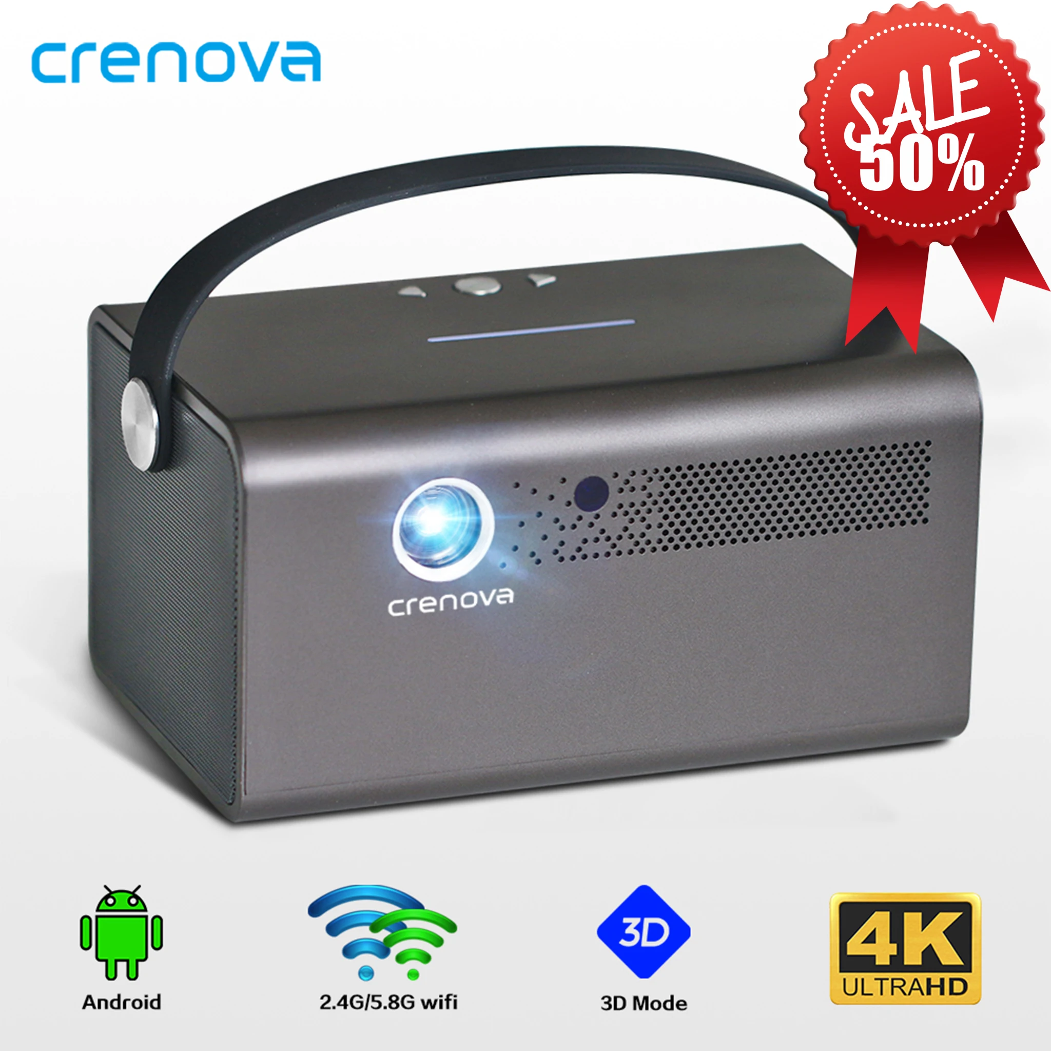 CRENOVA 2019 новейший AC3 Dolby DLP лазерный проектор V7 с разрешением 1280*800P 5G WFI Bluetooth 4 0