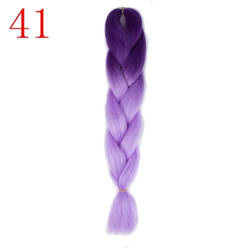 24inch Jumbo Braids Long Ombre Jumbo Synthetic Braiding Hair Crochet Blonde Pink Blue Grey Hair Extensions African Viscera - Цвет: 41