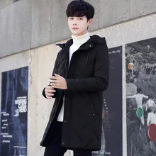 Брендовая мужская одежда, зимняя Новинка, пуховик, модный, тонкий, с капюшоном, толстый, теплый, белый утиный пух, длинное пальто и парка для мужчин