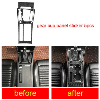 

Car Interior Decorative Cover Dashboard Sticker Cup Panel For Volkswagen Magotan Carbon Fiber 2019