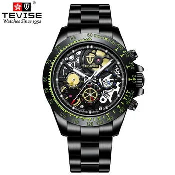 

TEVISE Men Watch 2019 Top Brand Luxury Business Black Men's Wrist Watch Automatic Mechanical Golden Man Watch Relogio Masculino
