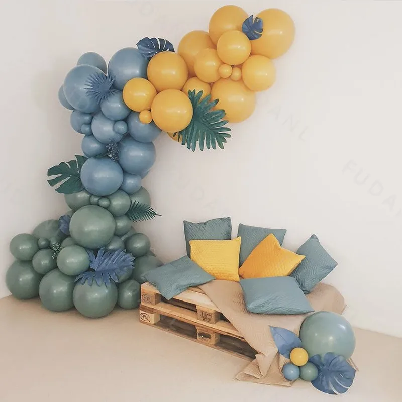 

73Pcs Avocado Green Balloon Arch Kit Macaron Blue Latex Garland Balloons Wedding Birthday Party Decor Baby Shower Globos