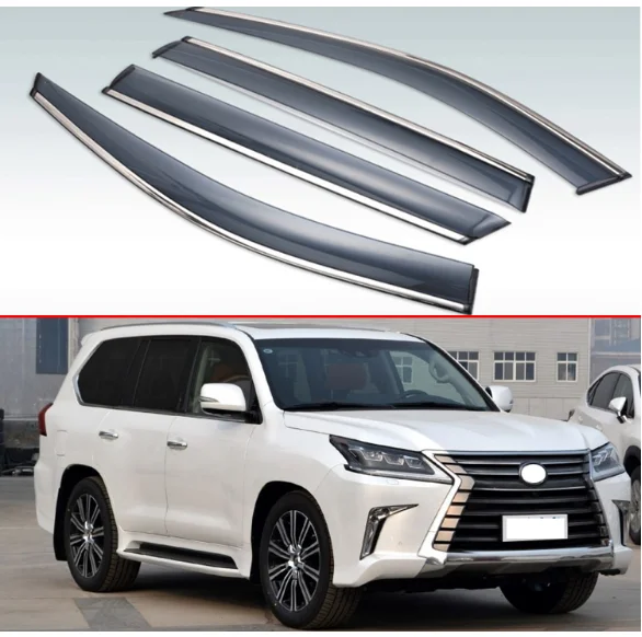 For LEXUS LX LX450 LX470 LX570 2016 2017 2018 2019 Plastic Exterior Visor Vent Shades Window Sun Rain Guard Deflector 4pcs | Автомобили и