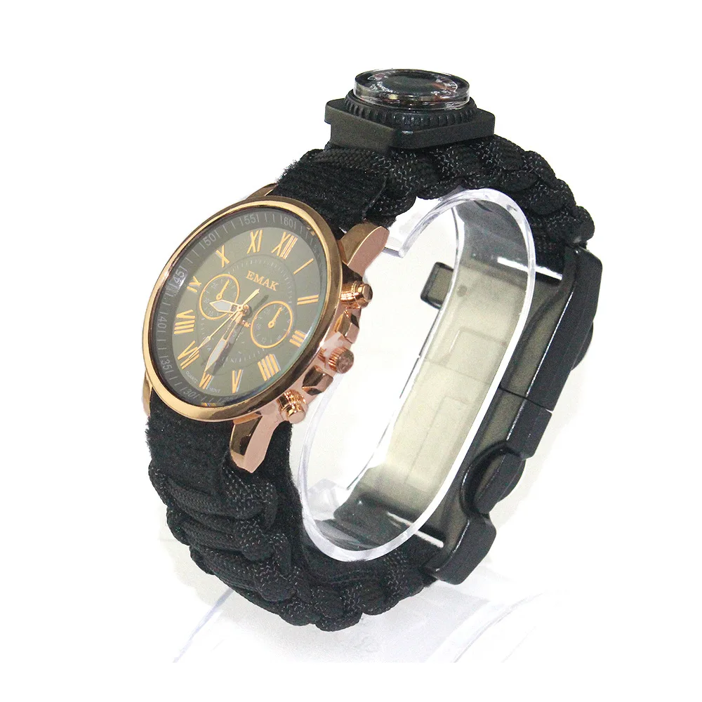 

Outdoor Multi-functional Sports Mountain Climbing Altitude Pressure Temperature Waterproof Whistle Scraping Fire Stick Watch