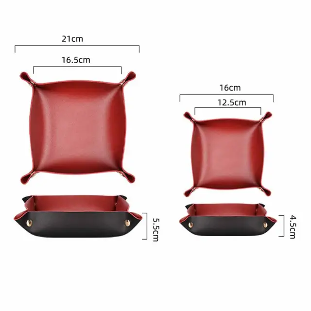 60% Divatkulcs-Tároló Doboz Többcélú Pillanatgombos Design Műbőr Asztali Ékszer Kozmetikai Tálca Otthon - Image 5